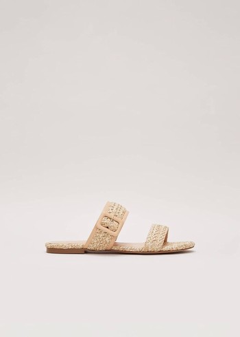 Phase Eight Raffia Flats Beige Canada | RIXBKC-890